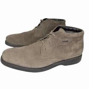 Mens Suede Chukka Boots Taupe Waterproof Italian Patent Sz 41 US 8 Geox